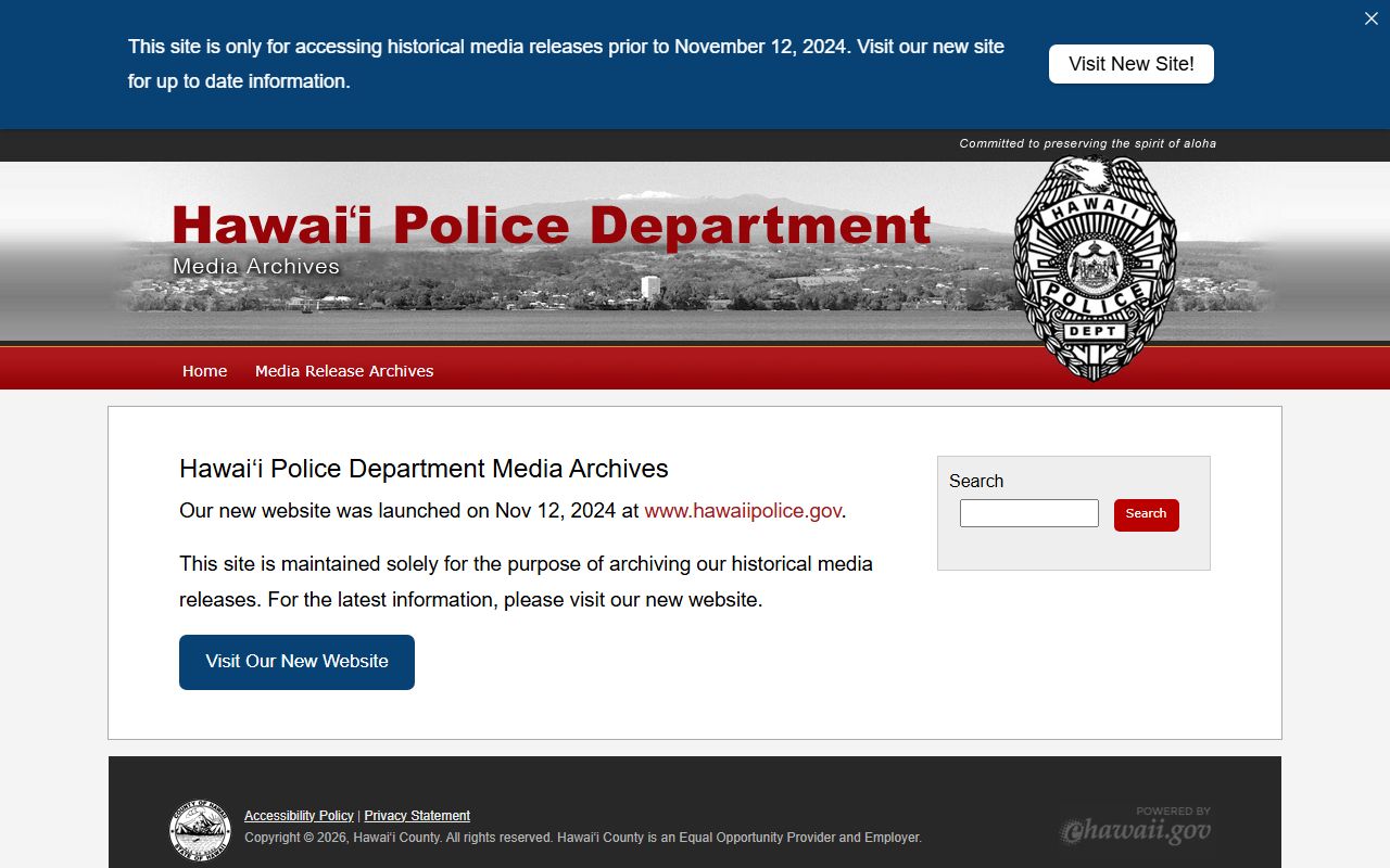 Hilo Police Department Records